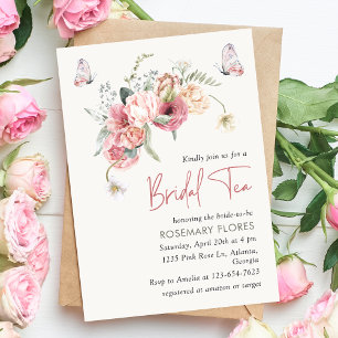 Boho Blommigt Möhippa Tea Brodal Shower Inbjudningar