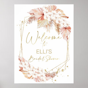 Boho Blommigt Möhippa Välkomsttecken Poster
