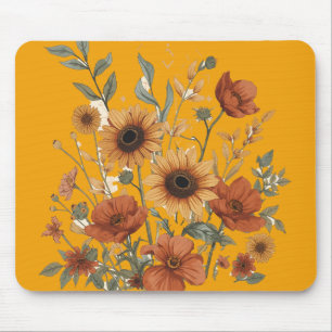 Boho Blommigt Mouse Pad - Warm Sunwers Musmatta