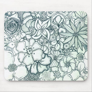 Boho blommigt Mousepad Musmatta