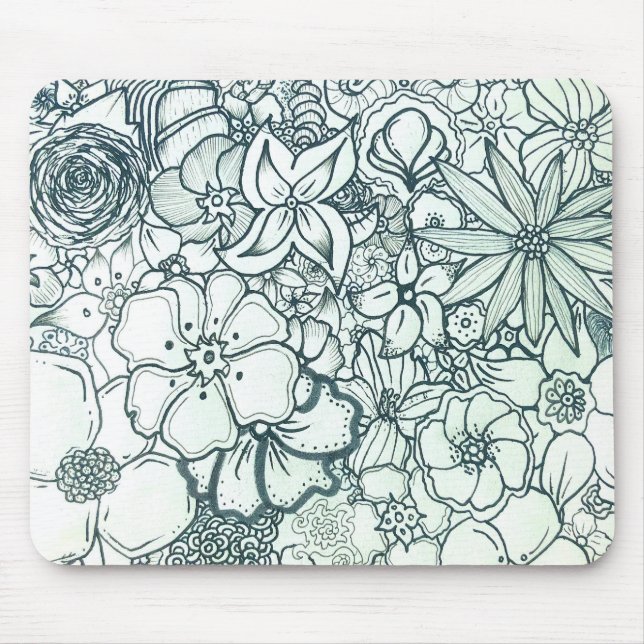 Boho blommigt Mousepad Musmatta (Framsidan)