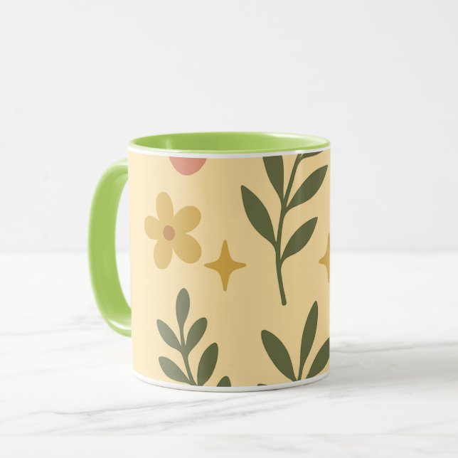 Boho Blommigt Mugg (Framsida vänster)