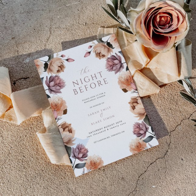 Boho Blommigt natten före rehearsal Inbjudningar (Skapare uppladdad)