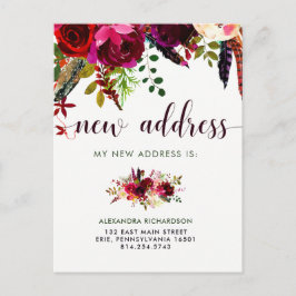 Boho Blommigt | Ny adress Meddelande Vykort