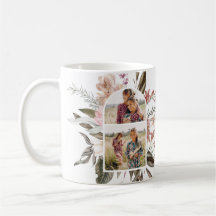 Boho Blommigt och Greenery Photo Coffee Mugg
