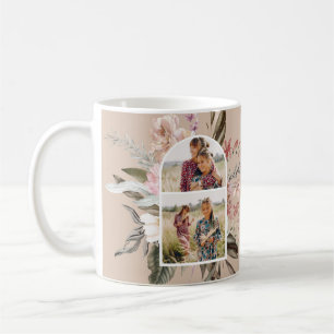 Boho Blommigt och Greenery Photo Kaffemugg