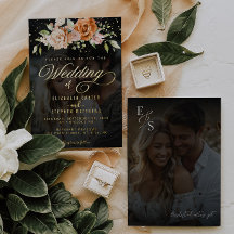 Boho Blommigt Orange och  Rosa Photo Bröllop