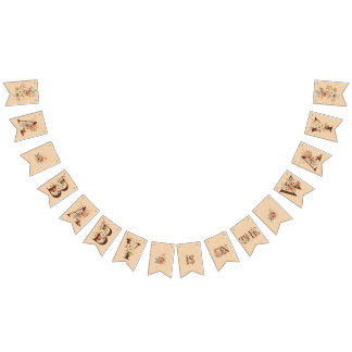 Boho-Blommigt på den texturerade barnskåran Vimplar