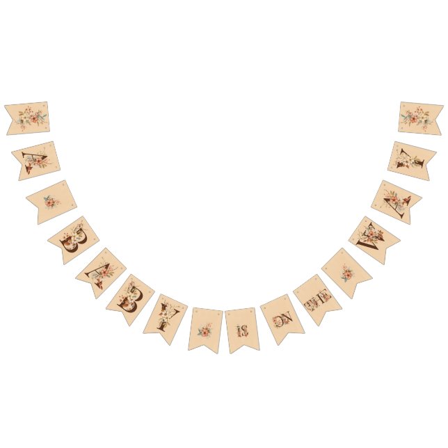 Boho-Blommigt på den texturerade barnskåran Vimplar (Alla)