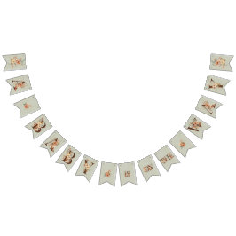 Boho-Blommigt på texturerat blått babyskor Vimplar