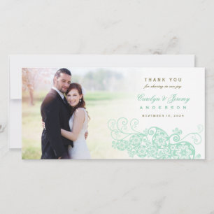 Boho Blommigt Paisley Bröllop Tack Photo Card Kort