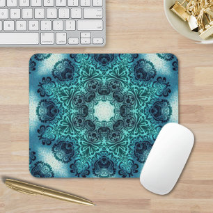Boho blommigt paisley turquise teal mandala henna musmatta