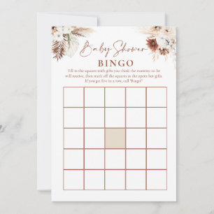 Boho Blommigt Pampas Grass Baby Shower Games Inbjudningar
