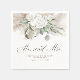 Boho Blommigt Pampas Grass Bröllop Pappersservett