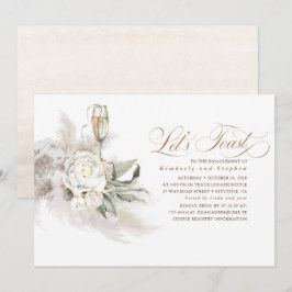 Boho Blommigt Pampas Grass Greenery Förlovningsfes Inbjudningar