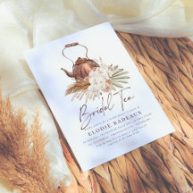 Boho Blommigt Pampas Grass Modern Tea Möhippa