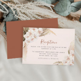 Boho Blommigt Pampas Terracotta Wedding Reception Tilläggskort
