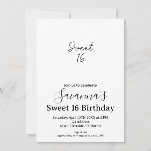 Boho Blommigt Personlig Sweet 16 Birthday Inbjudningar