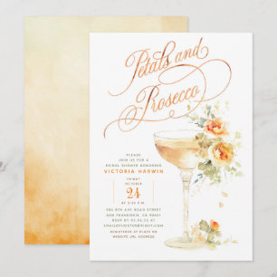 Boho Blommigt Petals och Prosecco Möhippa Inbjudningar