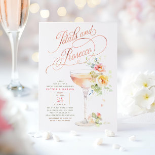 Boho Blommigt Petals och Prosecco Möhippa Inbjudningar