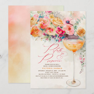 Boho Blommigt Petals och Prosecco Möhippa Inbjudningar