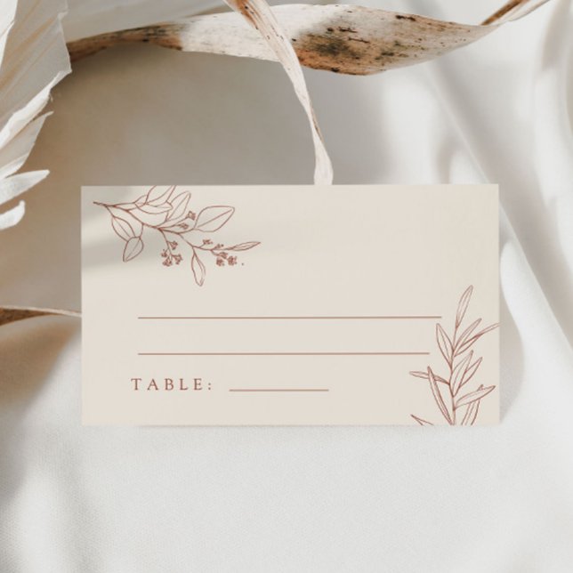 Boho Blommigt Place Card Placeringskort (Skapare uppladdad)