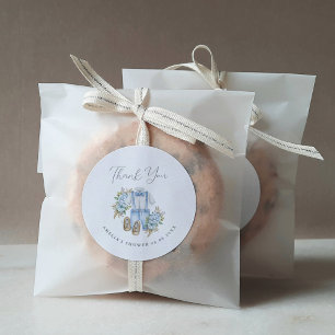 Boho Blommigt Pojke Shower Tack Runt Klistermärke