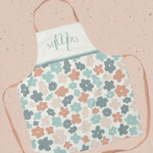 Boho Blommigt Print Monogram Family Namn