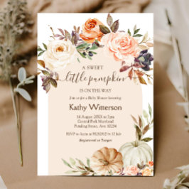 Boho Blommigt Pumpkin Baby Shower-inbjudan Inbjudningar