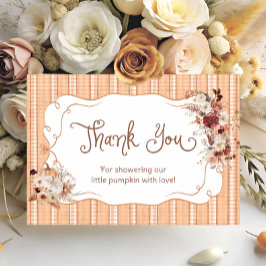 Boho Blommigt Pumpkin Baby Shower - tackkort Tack Kort