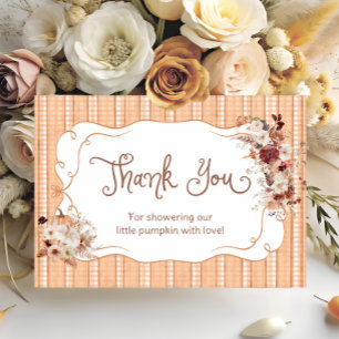 Boho Blommigt Pumpkin Baby Shower - tackkort Tack Kort