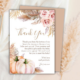 Boho Blommigt Pumpkin Fall Baby Shower Tack