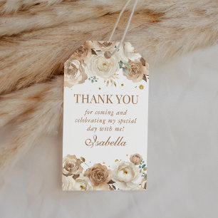 Boho Blommigt Quinceanera Tack Favor Presentetikett