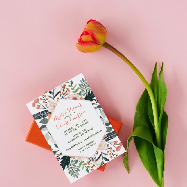 Boho blommigt ram inbjudningar (Skapare uppladdad)