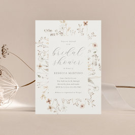 Boho Blommigt Ram WildblomMöhippa Inbjudningar