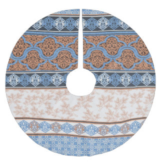 Boho Blommigt Rand: Etniskt sjölöst samlingsverk Julgransmatta Borstad Polyester