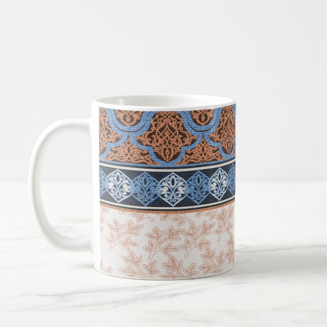 Boho Blommigt Rand: Etniskt sjölöst samlingsverk Kaffemugg (Vänster)