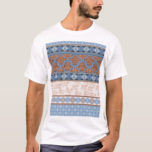 Boho Blommigt Rand: Etniskt sjölöst samlingsverk T Shirt (Framsida)