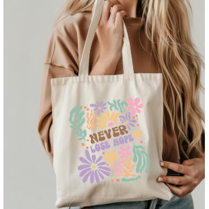 Boho Blommigt Retro tappar aldrig hoppet Tygkasse