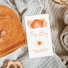 Boho blommigt Rinbow orange babydusch register Tilläggskort