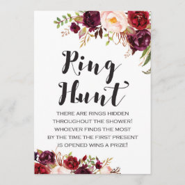 Boho Blommigt Ring Hunt Möhippa Game 5x7 Inbjudningar