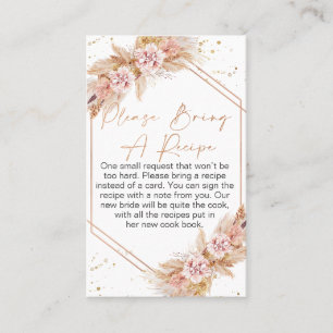 Boho Blommigt Ro Guld lägger till ett recept Visitkort