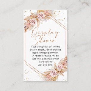 Boho Blommigt Ro Guld Visning Shower Infoga Visitkort