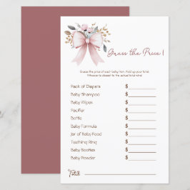 Boho Blommigt Rosa Bow Girl Baby Shower Pris gissn