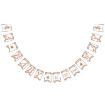 Boho Blommigt Rosa Brev på White Baby Shower