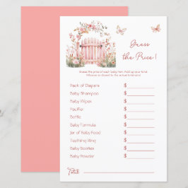 Boho Blommigt Rosa Garden Baby Shower Pris gissnin