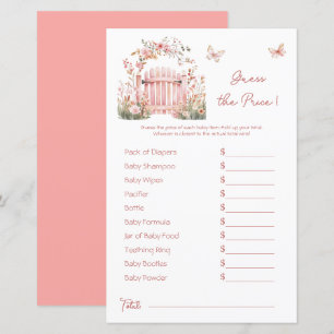 Boho Blommigt Rosa Garden Baby Shower Pris gissnin