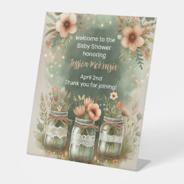 Boho Blommigt Rustic Blommigt Mason Burk Baby Show