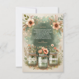 Boho Blommigt Rustic Blommigt Mason Burk Baby Show Tack Kort