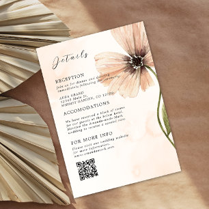 Boho Blommigt Rustic Fall Autumn Bröllop djurutrym Inbjudningar